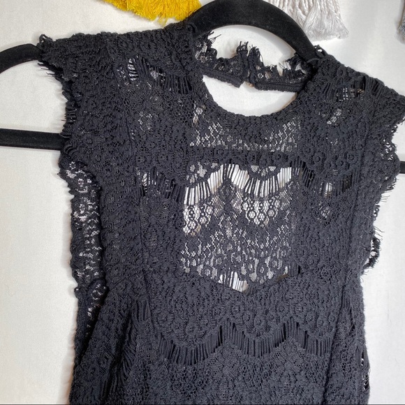 Free People Daydream Lace Mini Dress in Black - Picture 8 of 10
